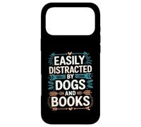 Easily Distracted by Dogs and Books Funny Pet Lover Joke Men Coque pour iPhone 17 Pro Max