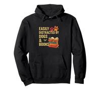 Easily Distracted by Dogs and Books Retro Reader Sweat à Capuche
