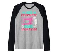 Easily Distracted by Dogs and Sewing Machine Seamstress Manche Raglan
