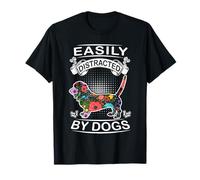 Easily Distracted by Dogs Basset Hound Funny Dog Lover T-Shirt