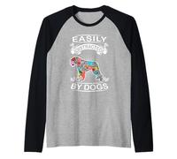 Easily Distracted by Dogs Bouvier des Flandres Dog Lover Manche Raglan