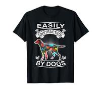 Easily Distracted by Dogs English Pointer Funny Dog Lover T-Shirt
