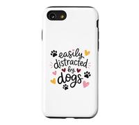 Easily Distracted by Dogs Funny Dog Lover Cute Paw Print Coque pour iPhone SE (2020) / 7/8