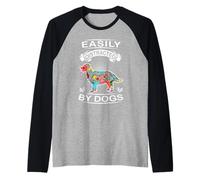 Easily Distracted by Dogs Golden Retriever Dog Lovers Puppy Manche Raglan