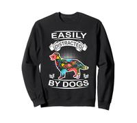 Easily Distracted by Dogs Golden Retriever Dog Lovers Puppy Sweatshirt