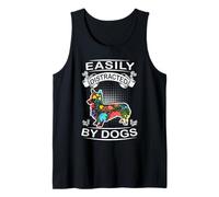 Easily Distracted by Dogs Pembroke Welsh Corgi Dog Lover Débardeur