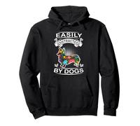 Easily Distracted by Dogs Pembroke Welsh Corgi Dog Lover Sweat à Capuche