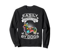 Easily Distracted by Dogs Pembroke Welsh Corgi Dog Lover Sweatshirt