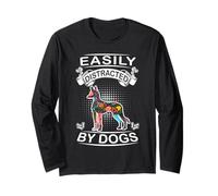 Easily Distracted by Dogs Pharaoh Hound Funny Dog Lover Manche Longue