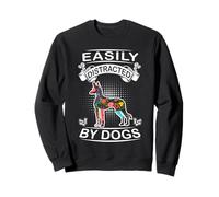 Easily Distracted by Dogs Pharaoh Hound Funny Dog Lover Sweatshirt