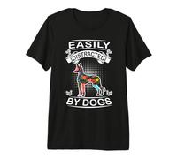 Easily Distracted by Dogs Pharaoh Hound Funny Dog Lover T-Shirt Haut de Gamme