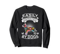 Easily Distracted by Dogs Pit Bull Funny Dog Lover Sweatshirt