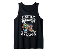 Easily Distracted by Dogs Poodle Funny Dog Lover Débardeur