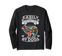 Easily Distracted by Dogs Samoyed Dog Lovers Puppy Manche Longue