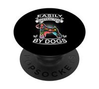 Easily Distracted by Dogs Soft Coated Wheaton Terrier Dog PopSockets PopGrip Adhésif