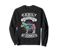 Easily Distracted by Donkeys Funny Animal Donkey Loves Sweatshirt