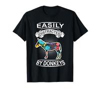 Easily Distracted by Donkeys Funny Animal Donkey Loves T-Shirt
