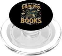 Easily Distracted by Dragons and Books Rat De Bibliothèque PopSockets PopGrip pour MagSafe