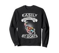 Easily Distracted by Goats Funny Animal Goat Loves Sweatshirt
