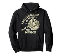 Easily Distracted by Music and Bourbon Skeleton Sweat à Capuche