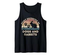 Easily Distracted by Rabbits & Dogs Retro Funny Rabbit Dog Débardeur