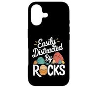 Easily Distracted by Rocks Funny Geologist Stones Lover Joke Coque pour iPhone 17