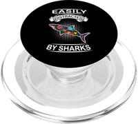 Easily Distracted by Sharks Funny Fish Shark Loves PopSockets PopGrip pour MagSafe