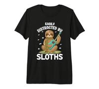 Easily Distracted by Sloths Animal Lovers Sarcasm Sloth T-Shirt Haut de Gamme
