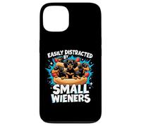 Easily Distracted by Small Wieners Chien Teckel Hot Dog Fun Coque pour iPhone 13