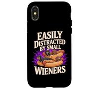 Easily Distracted by Small Wieners Chien Teckel Hot Dog Fun Coque pour iPhone X/XS