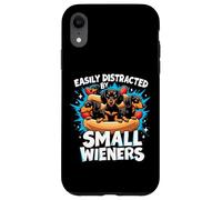 Easily Distracted by Small Wieners Chien Teckel Hot Dog Fun Coque pour iPhone XR