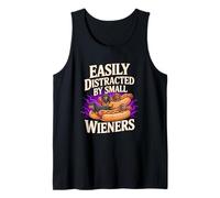 Easily Distracted by Small Wieners Chien Teckel Hot Dog Fun Débardeur