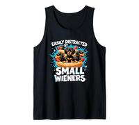Easily Distracted by Small Wieners Chien Teckel Hot Dog Fun Débardeur