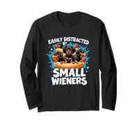 Easily Distracted by Small Wieners Chien Teckel Hot Dog Fun Manche Longue
