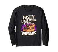 Easily Distracted by Small Wieners Chien Teckel Hot Dog Fun Manche Longue
