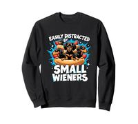 Easily Distracted by Small Wieners Chien Teckel Hot Dog Fun Sweatshirt