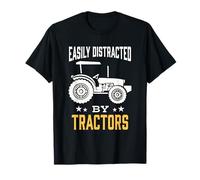 Easily Distracted by Tractors Fermier Agriculteur Drôle T-Shirt