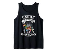 Easily Distracted by Unicorns Funny Animal Unicorn Loves Débardeur