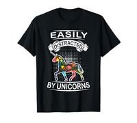 Easily Distracted by Unicorns Funny Animal Unicorn Loves T-Shirt