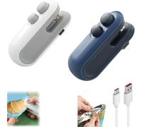 Easilyous Vacuum Sealer, Ampltulastd Bag Sealer, Mini Sealers Small, USB-C Rechargeable Mini Sealers Household Hand Pressure Bag Cutter Portable Snack Plastic Bags Heat Sealing Machine (White Blue)