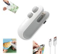Easilyous Vacuum Sealer, Ampltulastd Bag Sealer, Mini Sealers Small, USB-C Rechargeable Mini Sealers Household Hand Pressure Bag Cutter Portable Snack Plastic Bags Heat Sealing Machine (White 1Pcs)