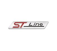 Easmyaqkkk 1 pcs 3D Métal STLine St Line Logo Arrière Emblème De Voiture Badge Chrome Autocollant Compatible avec Fiesta Focus MONDEO MK3 MK4 Auto Car(Matt Silver)