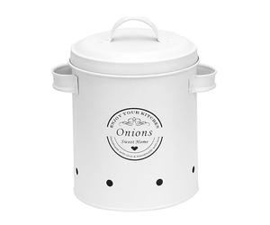 Easnea Boîtes de rangement rustiques pour pommes de terre, oignons et ail, pour comptoir, maison, cuisine, blanc M