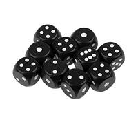 Easnea Lot de 10 dés en bois à 6 faces - Taille 20 mm - Parfait pour les jeux de rôle et jeux de rôle MTG TRPG - Noir - 2 cm