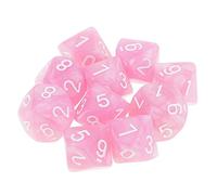 Easnea Lot de 10 dés polyédriques 10 faces D10 pour RPG MTG Rose