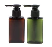 Easnea Lot de 2 distributeurs de savon carrés rechargeables en plastique pour salle de bain, comptoir, cuisine, 100 ml