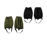 Easnea Lot de 2 paires de guêtres de neige basses pour femmes, hommes et jeunes, pour randonnée, marche, randonnée, randonnée, randonnée - Légères, imperméables et réglables - Noir - Vert militaire