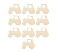 Easnea Lot de 20 découpes en bois en forme de tracteur, parfaites pour les loisirs créatifs, les décorations en bois, le découpage, non peintes