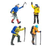 Easnea - Lot de 4 figurines grimpantes - Figurines miniatures réalistes peintes à la main pour projets de bricolage, décoration de diorama (4 pièces-1:64)