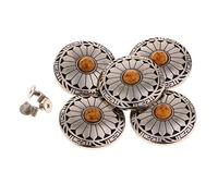 Easnea Lot de 5 boutons concha ronds à visser pour sacs, ceintures, selles, chapeaux, vêtements - Orange, comme décrit